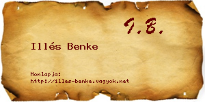 Illés Benke névjegykártya